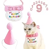 犬 誕生日グッズ 犬 バースデー 犬 誕生日帽子 猫 誕生日 犬 誕生日プレゼント 誕生日帽子 タオル かわいい唾液タオル 犬 誕生日 HAPPY BIRTHDAY 服 飾 犬 誕生日グッズ 小型犬犬 誕生日帽子 犬 誕生日グッズ (ピンク)