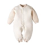 Ainial　ロンパース　ベビー　長袖　厚手　秋冬　前開き　赤ちゃん　新生児　カバーオール　男の子　女の子　男女兼用　ボディースーツ　出産祝い　オーガニックコットン　可愛い　ハート柄　暖かい　保温防寒