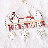 DERAYEE クリスマス 玄関 リース 飾り 壁掛け 玄関飾り 装飾 看板 木製 店舗 庭園 門の装飾 (雪だるまB)