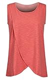 XFentech 新しい レディース ママ マタニティ 産後 授乳服 トップス クロスアップタイプ ベスト ソリッドカラー ノースリーブ 看護用Tシャツ S-5XL, レッド/4XL