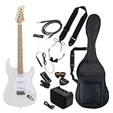 Photogenic フォトジェニック エレキギター 初心者入門 ビギナーセット STタイプ メイプル指板 ホワイト ST-180M/WH [ソフトケース/シールド/ミニアンプ/チューナー/ヘッドフォン/ストラップ/ピック/ピックケース/クロス/調整用レンチ付属]