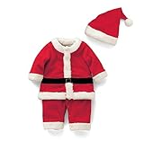 サンタ クリスマス 衣装 ベビー キッズ コスチューム 赤ちゃん 子供用 帽子 セット80cm (男の子)
