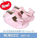 ロビーズ 本革ベビー靴 Mini shoez Bow Magic APMAアメリカ足病学協会認定の赤ちゃん靴 ゴム製ソール ファーストシューズ ベビーシューズ ベビー靴 室内履き 保育園 上靴 18-
