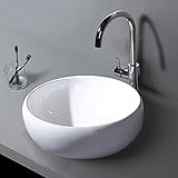 【在庫一掃】【高級排水セット付き】Tenraku 洗面ボウル 白陶器製デザイン TSP-YUAN4040 丸型手洗器 洗面器 小型洗面台洗面器ボウル 手洗器 洗面ボール 手洗い鉢 洗面化粧台 洗面シンク 洗面台