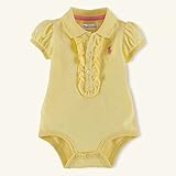 ポロラルフローレン メッシュ半袖ボディオール イエロー (女の子3～12か月用) 9M [並行輸入品]