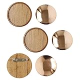 日本紐釦貿易(Nippon Chuko) 木製ブローチ台 銅板・ピン付 丸 ナチュラル 約φ45mm 5組 A22-2-5 アクセサリー アクセサリー材料 ブローチ台