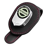 【Yamlten】車のサンバイザーメガネクリップ 互換性 日産に適しレザー車載メガネクリップ サングラス収納 スエード素材カード収納クリップ