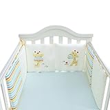 Pinji ミニベビーベッド ガード　ベッドバンパー　半周タイプ 出産お祝い かわいい　ベッドガードパット 5点セット (ピンク) (イエロー)