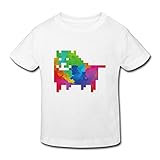 星 ２～６歳子供 男女兼用 半袖 ティー Tシャツ RPG Game ゲーム 犬 White 5-6 Toddler