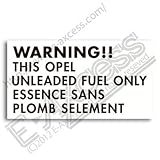 Warning フュエル ステッカー OPEL (ブラック)