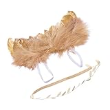 【ノーブランド 品】 ヘッドバンド　ウイング　セット　装飾　　小道具　新生児　贈り物　全4色 - ゴールド +ゴールド