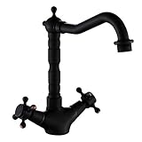 Wovier Oil Rubbed Bronze Bathroom Sink Faucet,Two Handle Single Hole Vessel Lavatory Faucet,basin Mi