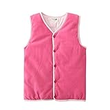 PANCY 子供服 秋冬 防寒ベスト 袖なしジャケット 無地 男の子 女の子 多色(100cm,ローズ)