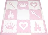 SoftTiles Kids Foam Playmat | Princess Theme | Nontoxic Interlocking Floor Tiles for Girls' Playroom