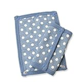 日本製 リバーシブル よだれパッド【Wガーゼ★ナチュラルドット】 (デニムブルー)