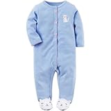 Carter's(カーターズ) コットンスナップアップスリープアンドプレイ ブルー ロンパース長袖 6ヶ月【並行輸入】