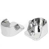 uxcell クローゼット　ロッド　フランジ　押入れロッドフランジ　棒　ふたつ　内径が26ｍｍ　合金　シルバー色