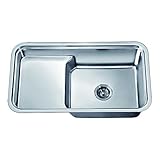 Dawn DSU3018 Undermount Single Bowl with Stepped Basin Polished Satin [並行輸入品]