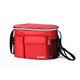 【ジェネリック 】6色　ベビーカー 自転車 アクセサリー おむつバッグ 収納袋　便利　カバー　哺乳瓶 おむつ 旅行 小物 入れ バッグ　 (レッド)