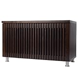 日本製(大川) 天然木タモ材使用 90幅2枚扉キャビネット ブラウン 1323