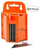 100-Pack Utility Knife Blades With Dispenser- Sharp Utility Knife Blades - With Dispenser For Safe S