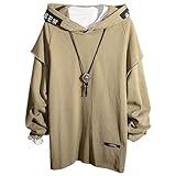 SANMIO パーカー メンズ 長袖 スウェットパーカー 春 秋服 フード フーディ付き ネックレス付き 無地 プルオーバー カジュアル ゆ