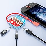 【2025新モデル】Switch 2 ドック 小型拡張ステーション｜HDMI 4K@60Hz出力 / USB3.0 / PD100W急速充電｜テレビ接続・旅行や出張に便利｜Switch 2 / Switch OLED/Switch 1 / ノートPC・タブレット・スマホ対応（ネオンブルー＆ネオンレッド）