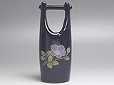 【Ｂ級品】紫花　手付き黒一輪挿し