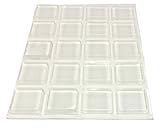 1インチの正方形粘着バンパー – 20のセットクリアガラス保護パッド、セルフスティックラバーパッドガラステーブルトップ、家具フィート、写真フレーム、まな板、キャビネットドア