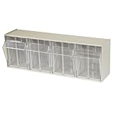 Akro-Mils 06704 TiltView Horizontal Plastic Storage System with Four Tilt Out Bins , 23-5/8-Inch Wid