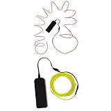 SunniMix 2個　発光ネオン　LEDライトグロー　ELワイヤーストリング　5 M　レッド+蛍光グリーン　パーティー　装飾　ライト　