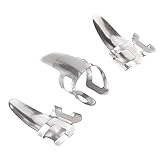 Yibuy クロム フィンガーピック ステンレススチール ギターピック 人差し指ピック 3枚入り