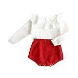 Tonsee ベビー服 ニット ロンパース 女の子 男の子 ジャンプスーツ 赤ちゃん服 幼児 子供服 5サイズ キッズ服 カバーオール 満月/出産祝い/プレゼント 60CM－100CM (100, レ