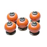 プルハンドル，SODIAL(R)クリニークヨーロッパセラミックドアノブキャビネット引き出し家具食器棚のプルハンドル（オレンジ）