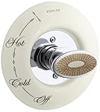 Kohler K-262-PH-96 Antique Pheasant Ceramic Dial Plate and Handle Inset, Biscuit [並行輸入品]