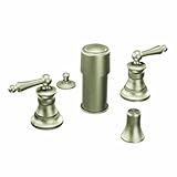 Moen ts415bn Waterhill 2ハンドルBidet Faucet（バルブは含まれていません）、つや消しニッケル