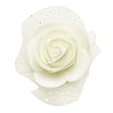 Perfk 約100個　バラ　ヘッドフラワー　造花　花嫁　花ガール　レディース　結婚式　パーティー　ドレスアップ　コスチューム　ホーム　DIY　工芸品　装飾　多色選べる - クリーム