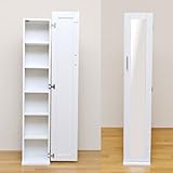 DVD棚 一石二鳥の オシャレ 住まい CD/DVD収納・姿見ミラー ホワイト