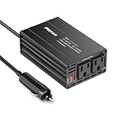 インバーター 300W シガーソケット コンセント,DC12VをAC100Vに変換 カーインバーター，[65W usb-c]付き/USB急速充電24W/ノートパソコン用車載充電器