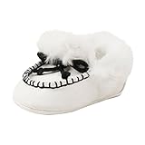 ベビーシューズ Hosam 女の子靴 モカシン カジュアル ガルズシューズ モコモコシューズ　可愛い ふわふわ お洒落 迅速かつ簡単に脱ぎ履き (11cm, ホワイト)