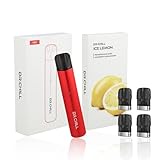 DR.CHILLドクターチル スターターキット（本体デバイス 専用フレーバー） 電子タバコ ベイプ vape シーシャ 爆煙 大容量 禁煙 ニコチン無し タール無し (レッドデバイス・アイスレモン)