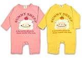 (サニーシープ)Sunny Sheep ひつじちゃんプリント カバーオール ロンパース 80cm イエロー