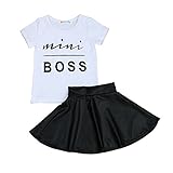 (プタス)Putars ベイビー服 子供服 上下セット 女の子 Tシャツ 半袖 MINI BOSS スカート 可愛い オシャレ スポーツ 運動会 通園 旅行 記念日 プレゼント 1-5歳