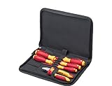 Wiha 5 Piece Phillips and Slotted Screwdriver Set, Cutter, Case by Wiha