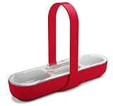 Zak Designs Kitchen to Table 3-Section Caddy with Handle and Lid, Red by Zak Designs