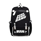 韓流グッズ BIGBANG BANG BANG BANG GD TOP SOL VI D-LITE MADE ビッグバン ファッション 可愛 10周年記念 バッグ リュックサック (ブラック)