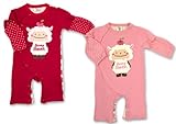 (サニーシープ)Sunny Sheep 【SunnySheep】 サニーシープ ひつじちゃんプリント りんごプリント TC裏毛 ロンパース カバーオール 70cm/80cm 80 レッド