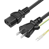 電源ケーブル AC電源ケーブル アース線付き 1.8m パソコン PC 3ピン 3P 3ピンソケット(メス) 2ピンプラグ(オス) 180cm アース付きコンセント トラッキング対策 (10, 1.8M)
