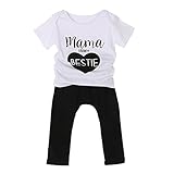 Ochine 短袖 英字プリントTシャツ＆ヒョウプリントパンツ　上下 2点セット カバーオール 短袖 ウエスト ゴム 仕様 セット　子供服 ベビー パジャマ 普段着　ユニセット 子供 ベビー 服 男女