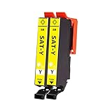 エプソン用 SATインク SAT-Y互換インクカートリッジ 「 さつまいも 」 イエロー 2本セット （増量版/ICチップ付き/残量表示機能付き) エプソン用 サツマイモ SAT 互換インク [対応機種] EP-712A / EP-713A / EP-714A / EP-812A / EP-813A / EP-814A / EP-815A / EP-715A